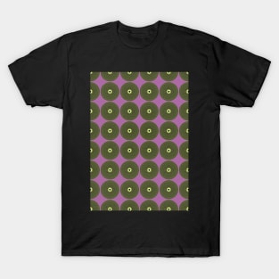 Purple Green Mandala Repeating Circle Pattern T-Shirt